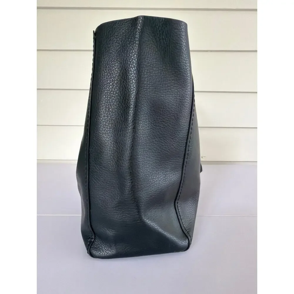 Coach Black Leather Derby Tote with Gold Logo Capsule Minimalist Elevated Basics